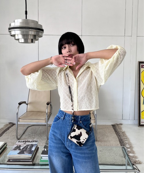 EPIMI E'PIMMY（エピミエピミー）の「コットンレースクロップドシャツ（シャツ/ブラウス・レディース・アイボリー/オフホワイト・MEDIUM）」の15枚目の写真