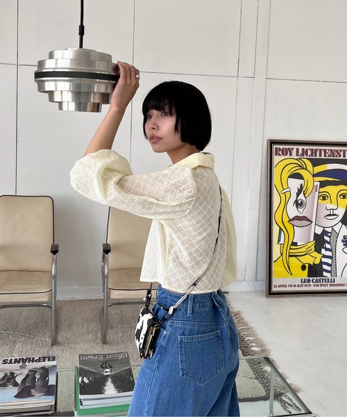 EPIMI E'PIMMY（エピミエピミー）の「コットンレースクロップドシャツ（シャツ/ブラウス・レディース・アイボリー/オフホワイト・MEDIUM）」の16枚目の写真