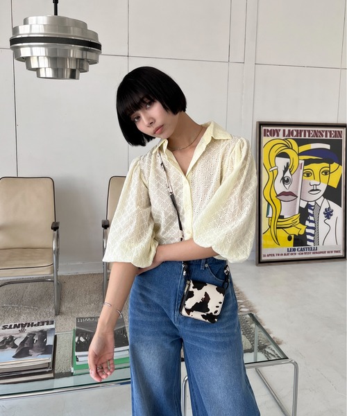 EPIMI E'PIMMY（エピミエピミー）の「コットンレースクロップドシャツ（シャツ/ブラウス・レディース・アイボリー/オフホワイト・MEDIUM）」の18枚目の写真