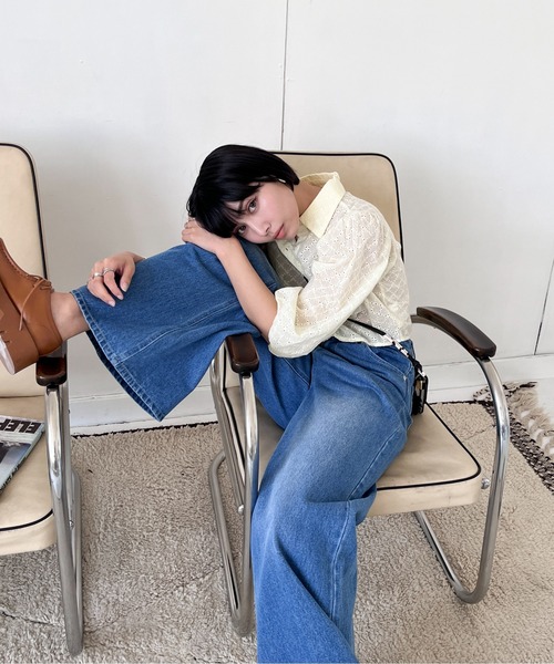 EPIMI E'PIMMY（エピミエピミー）の「コットンレースクロップドシャツ（シャツ/ブラウス・レディース・アイボリー/オフホワイト・MEDIUM）」の19枚目の写真