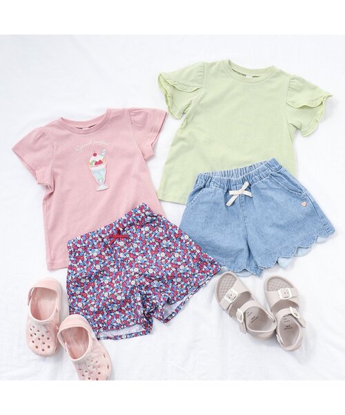 apres les cours（アプレレクール）の「パフェ・ハートモチーフTシャツ（Tシャツ/カットソー・キッズ・アイボリー/ミント/サーモンピンク/ネイビー・120/130/90/100/110/80/140）」の9枚目の写真