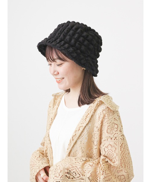 ehka sopo(エヘカソポ)の「クシュクシュバケットハット(ハット・レディース・ブラック/オフホワイト/ブラウン・フリ-)」の22枚目の写真