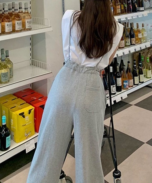 FREE STYLISTS(フリー スタイリスト)の「YUGA_YGMC キャミソール オールインワンワイドレングスパンツ(サロペット/オーバーオール・レディース・ブラック/ライトグレー・FREE)」の9枚目の写真