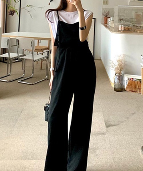 FREE STYLISTS(フリー スタイリスト)の「YUGA_YGMC キャミソール オールインワンワイドレングスパンツ(サロペット/オーバーオール・レディース・ブラック/ライトグレー・FREE)」の15枚目の写真