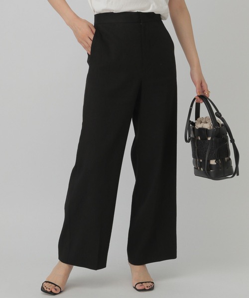 Chaos(カオス)の「Chaos(カオス)/リネンセンタープレスパンツ(スラックス・レディース・ブラック/グレー・36inch/38inch)」の2枚目の写真