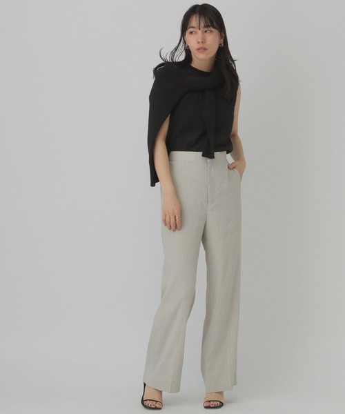 Chaos(カオス)の「Chaos(カオス)/リネンセンタープレスパンツ(スラックス・レディース・ブラック/グレー・36inch/38inch)」の7枚目の写真