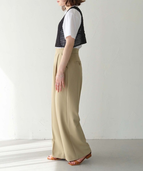 HER CLOSET（ハークローゼット）の「【shemoshelly】WEB限定クロシェビスチェ（ベスト・レディース・ブラック/ライトベージュ・M）」の13枚目の写真