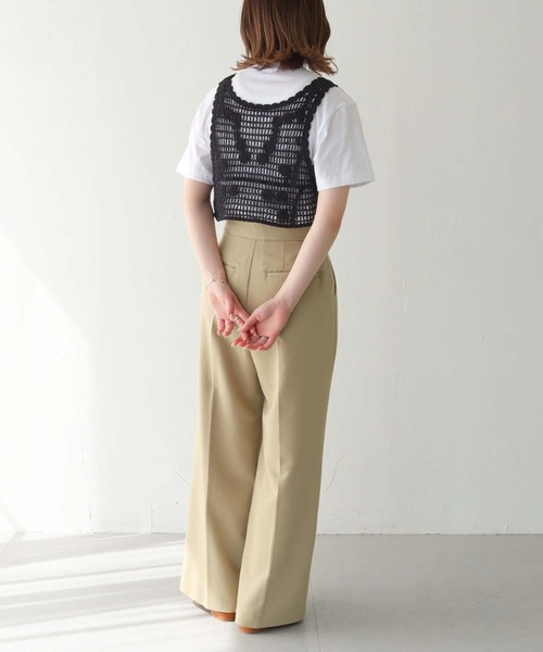 HER CLOSET（ハークローゼット）の「【shemoshelly】WEB限定クロシェビスチェ（ベスト・レディース・ブラック/ライトベージュ・M）」の14枚目の写真