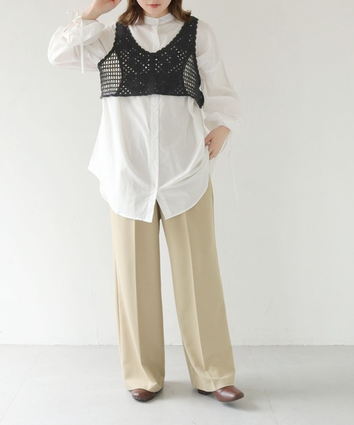 HER CLOSET（ハークローゼット）の「【shemoshelly】WEB限定クロシェビスチェ（ベスト・レディース・ブラック/ライトベージュ・M）」の20枚目の写真