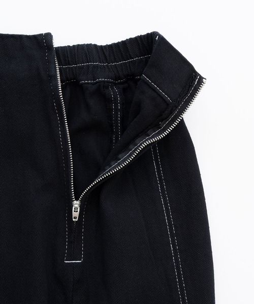 BONLECILL（ボンルシール）の「配色ステッチ フレアロングデニムスカート（デニムスカート・レディース・ブラック系/ネイビー/オフホワイト/ブラック・FREE）」の7枚目の写真