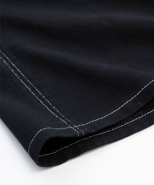 BONLECILL（ボンルシール）の「配色ステッチ フレアロングデニムスカート（デニムスカート・レディース・ブラック系/ネイビー/オフホワイト/ブラック・FREE）」の11枚目の写真