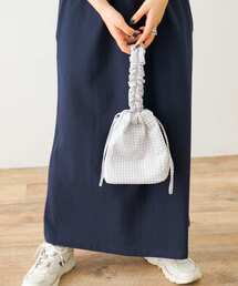 ギンガムギャザーハンドルバッグ