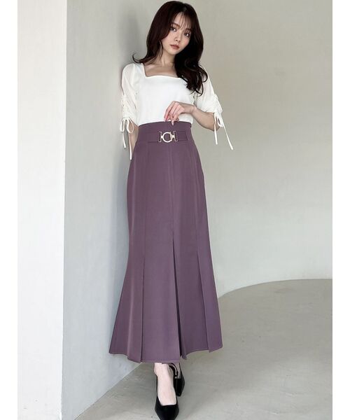 RESEXXY（リゼクシー）の「ギャザースリーブカットリブトップス（Tシャツ/カットソー・レディース・ブラック/ブルー/ホワイト/ネイビー・FREE）」の7枚目の写真