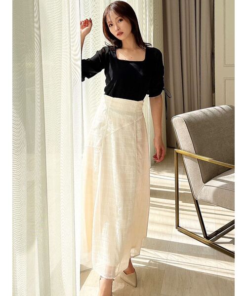 RESEXXY（リゼクシー）の「ギャザースリーブカットリブトップス（Tシャツ/カットソー・レディース・ブラック/ブルー/ホワイト/ネイビー・FREE）」の20枚目の写真