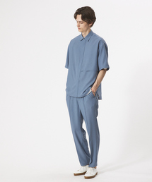 AH ABAHOUSE（エーエイチアバハウス）の「【WHITE LINE /上下2点セット/セットアップ対応】トロミ ヨーク 半袖シャツ・スラックス（セットアップ）」