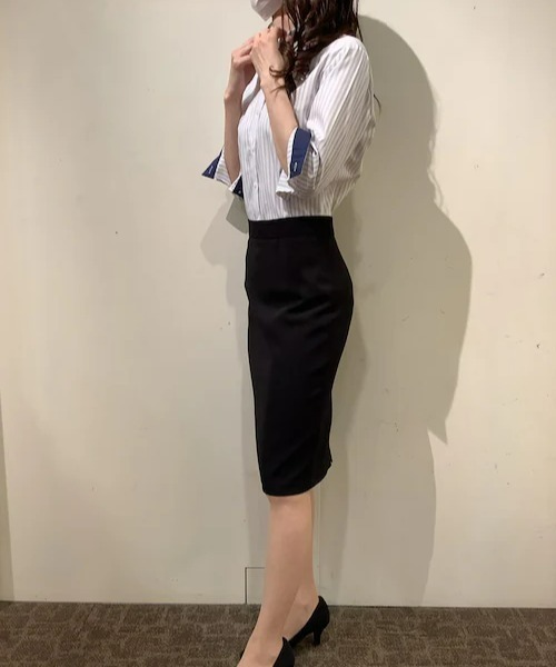 TOKYO SHIRTS（トウキョウシャツ）の「形態安定ノーアイロン レギュラー 七分袖ビジネスワイシャツ（ビジネスシャツ・レディース・ライトパープル・S/M/L/LL/XL）」の7枚目の写真