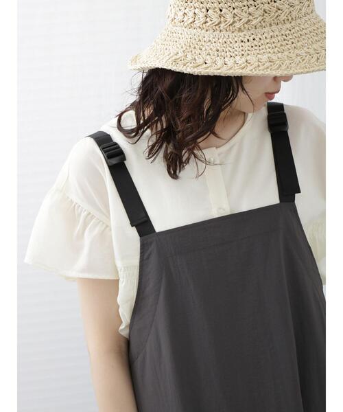 Samansa Mos2 blue(サマンサモスモスブルー)の「シャーリング切替ブラウス(シャツ/ブラウス・レディース・オフホワイト/ブラック/ブルー・F)」の7枚目の写真