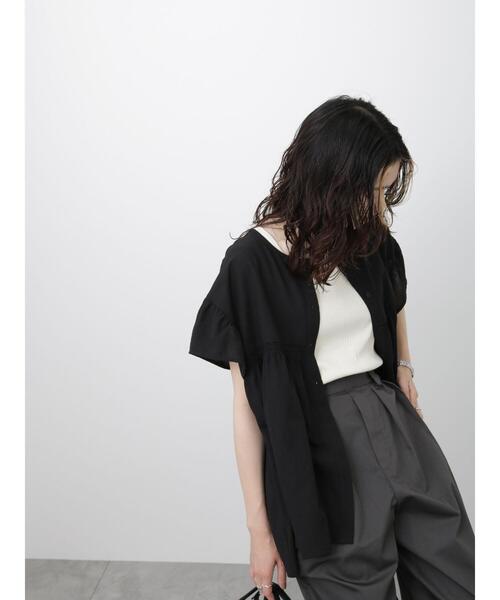 Samansa Mos2 blue(サマンサモスモスブルー)の「シャーリング切替ブラウス(シャツ/ブラウス・レディース・オフホワイト/ブラック/ブルー・F)」の10枚目の写真