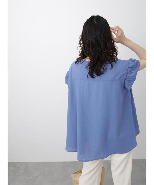 Samansa Mos2 blue(サマンサモスモスブルー)の「シャーリング切替ブラウス(シャツ/ブラウス・レディース・オフホワイト/ブラック/ブルー・F)」の17枚目の写真