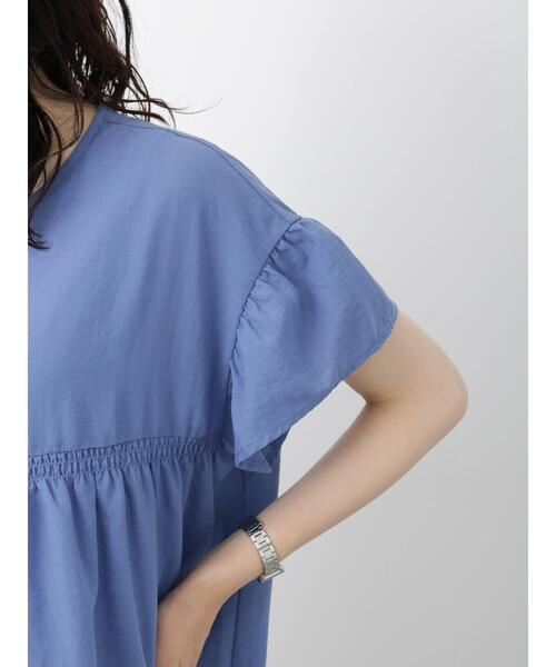 Samansa Mos2 blue(サマンサモスモスブルー)の「シャーリング切替ブラウス(シャツ/ブラウス・レディース・オフホワイト/ブラック/ブルー・F)」の20枚目の写真