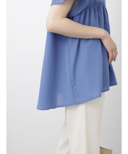 Samansa Mos2 blue(サマンサモスモスブルー)の「シャーリング切替ブラウス(シャツ/ブラウス・レディース・オフホワイト/ブラック/ブルー・F)」の21枚目の写真