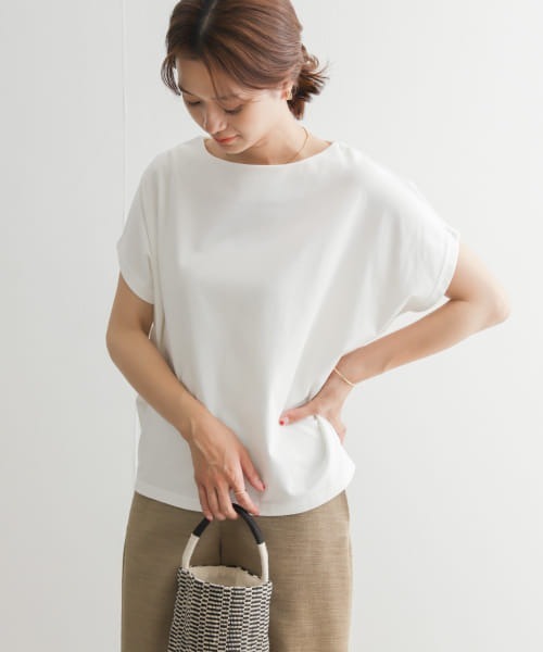 URBAN RESEARCH DOORS（アーバンリサーチドアーズ）の「ドライコットンボートネックプルオーバー（Tシャツ/カットソー・レディース・グレー系その他/ブルー/ブラック/オフホワイト・MEDIUM）」の11枚目の写真