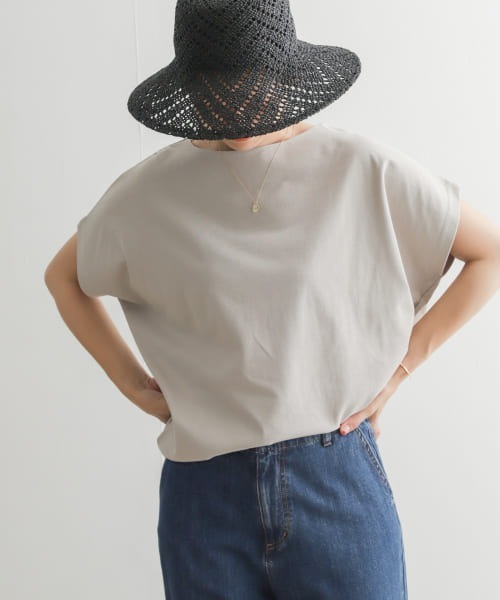 セール】ドライコットンボートネックプルオーバー（Tシャツ/カットソー