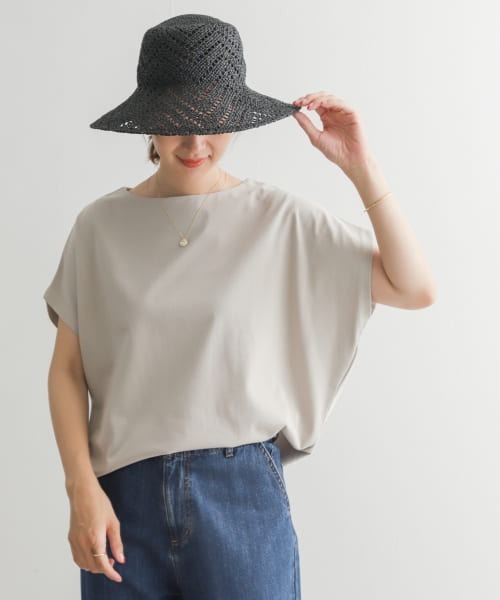 URBAN RESEARCH DOORS（アーバンリサーチドアーズ）の「ドライコットンボートネックプルオーバー（Tシャツ/カットソー・レディース・グレー系その他/ブルー/ブラック/オフホワイト・MEDIUM）」の19枚目の写真