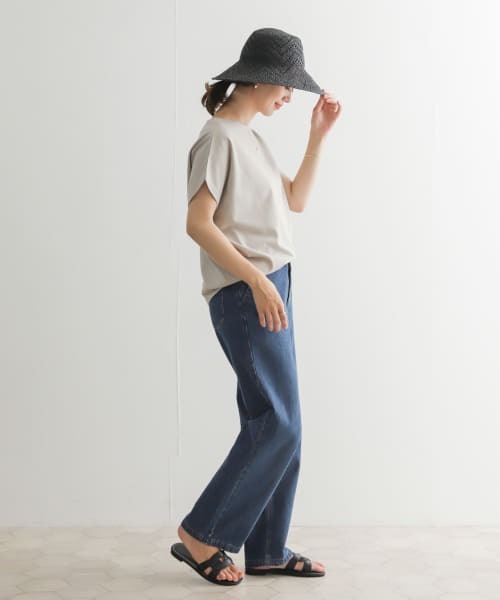 URBAN RESEARCH DOORS（アーバンリサーチドアーズ）の「ドライコットンボートネックプルオーバー（Tシャツ/カットソー・レディース・グレー系その他/ブルー/ブラック/オフホワイト・MEDIUM）」の13枚目の写真