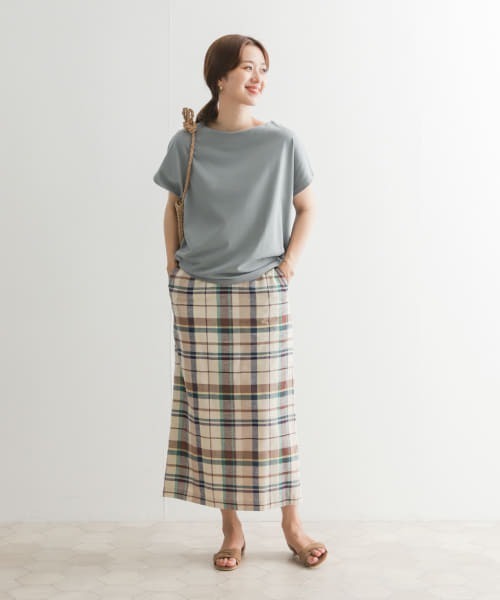 URBAN RESEARCH DOORS（アーバンリサーチドアーズ）の「ドライコットンボートネックプルオーバー（Tシャツ/カットソー・レディース・グレー系その他/ブルー/ブラック/オフホワイト・MEDIUM）」の22枚目の写真