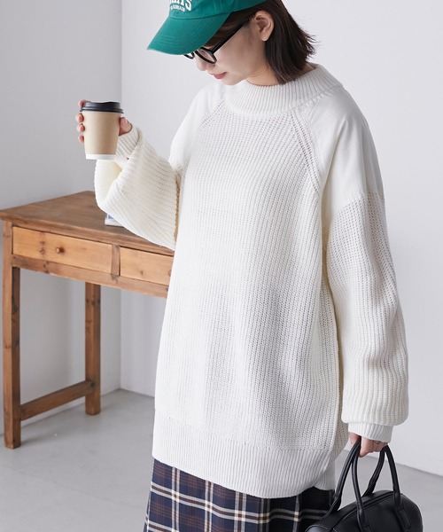BONLECILL（ボンルシール）の「オーバーコマンドセーター（ニット/セーター・レディース・アイボリー/カーキ/ブラック/ベージュ・FREE）」の8枚目の写真