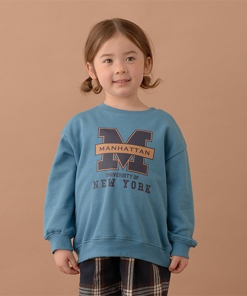 b・ROOM（ビールーム）の「【表コットン毛玉バイバイ】アソートプリントスウェット（スウェット・キッズ・オートミール/ネイビー/チャコール/グレイッシュベージュ/ダークグリーン/グレイッシュブルー・100cm/110cm/120cm/130cm/140cm/150cm）」の6枚目の写真