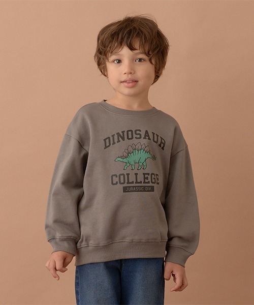 b・ROOM（ビールーム）の「【表コットン毛玉バイバイ】アソートプリントスウェット（スウェット・キッズ・オートミール/ネイビー/チャコール/グレイッシュベージュ/ダークグリーン/グレイッシュブルー・100cm/110cm/120cm/130cm/140cm/150cm）」の2枚目の写真