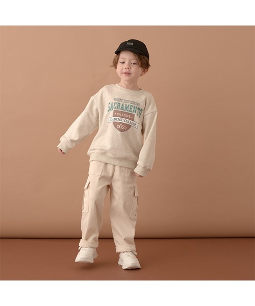 b・ROOM（ビールーム）の「【表コットン毛玉バイバイ】アソートプリントスウェット（スウェット・キッズ・オートミール/ネイビー/チャコール/グレイッシュベージュ/ダークグリーン/グレイッシュブルー・100cm/110cm/120cm/130cm/140cm/150cm）」の11枚目の写真