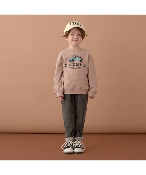 b・ROOM（ビールーム）の「【表コットン毛玉バイバイ】アソートプリントスウェット（スウェット・キッズ・オートミール/ネイビー/チャコール/グレイッシュベージュ/ダークグリーン/グレイッシュブルー・100cm/110cm/120cm/130cm/140cm/150cm）」の12枚目の写真