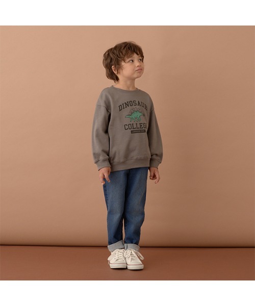 b・ROOM（ビールーム）の「【表コットン毛玉バイバイ】アソートプリントスウェット（スウェット・キッズ・オートミール/ネイビー/チャコール/グレイッシュベージュ/ダークグリーン/グレイッシュブルー・100cm/110cm/120cm/130cm/140cm/150cm）」の14枚目の写真