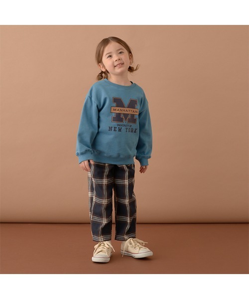 b・ROOM（ビールーム）の「【表コットン毛玉バイバイ】アソートプリントスウェット（スウェット・キッズ・オートミール/ネイビー/チャコール/グレイッシュベージュ/ダークグリーン/グレイッシュブルー・100cm/110cm/120cm/130cm/140cm/150cm）」の15枚目の写真