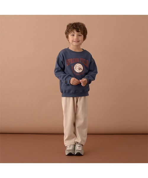 b・ROOM（ビールーム）の「【表コットン毛玉バイバイ】アソートプリントスウェット（スウェット・キッズ・オートミール/ネイビー/チャコール/グレイッシュベージュ/ダークグリーン/グレイッシュブルー・100cm/110cm/120cm/130cm/140cm/150cm）」の16枚目の写真