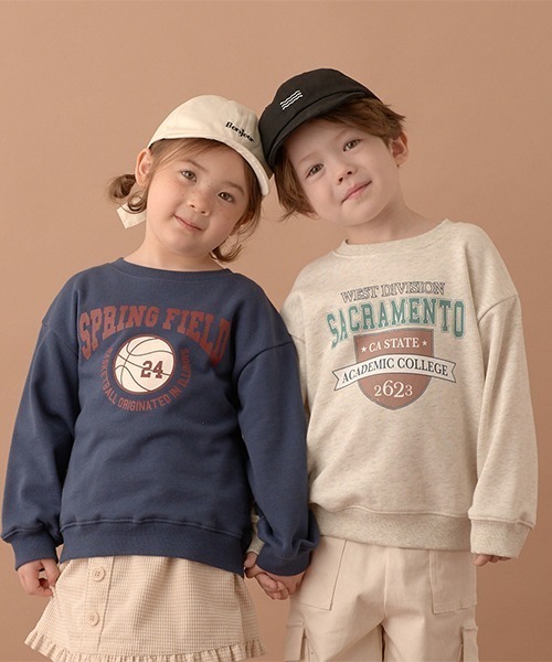 b・ROOM（ビールーム）の「【表コットン毛玉バイバイ】アソートプリントスウェット（スウェット・キッズ・オートミール/ネイビー/チャコール/グレイッシュベージュ/ダークグリーン/グレイッシュブルー・100cm/110cm/120cm/130cm/140cm/150cm）」の20枚目の写真