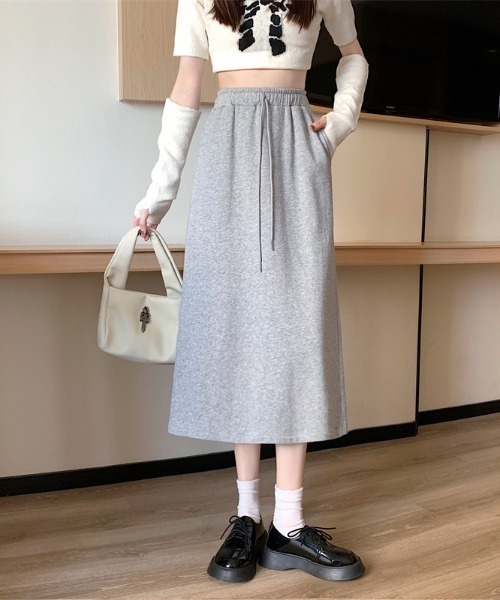 ROOPTOKYO（ループトウキョウ）の「▲Sweat Long Skirt / スウェットロングスカート（スカート・レディース・ブラック/グレー・FREE）」の11枚目の写真