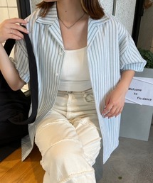【低身長用サイズあり】開襟オーバー柄シャツ