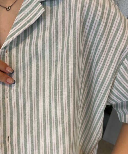 nemne store（ネンネストア）の「【低身長用サイズあり】開襟オーバー柄シャツ（シャツ/ブラウス・レディース・グレー/ミント/ベージュ・SMALL/MEDIUM）」の19枚目の写真