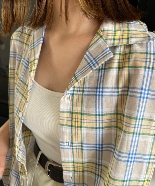 nemne store（ネンネストア）の「【低身長用サイズあり】開襟オーバー柄シャツ（シャツ/ブラウス・レディース・グレー/ミント/ベージュ・SMALL/MEDIUM）」の11枚目の写真