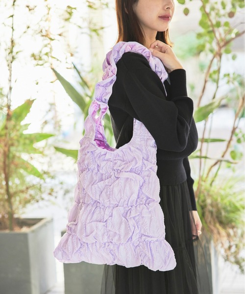 Casselini（キャセリーニ）の「【Casselini】A4・PCも収納可能◎ギャザートートバッグ 232-110513（トートバッグ・レディース・ブラック/アイボリー/パープル/ブラック系その他2/アイボリー系2/サックスブルー/オレンジ・FREE）」の6枚目の写真