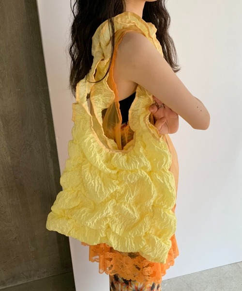 Casselini（キャセリーニ）の「【Casselini】A4・PCも収納可能◎ギャザートートバッグ 232-110513（トートバッグ・レディース・ブラック/アイボリー/パープル/ブラック系その他2/アイボリー系2/サックスブルー/オレンジ・FREE）」の7枚目の写真