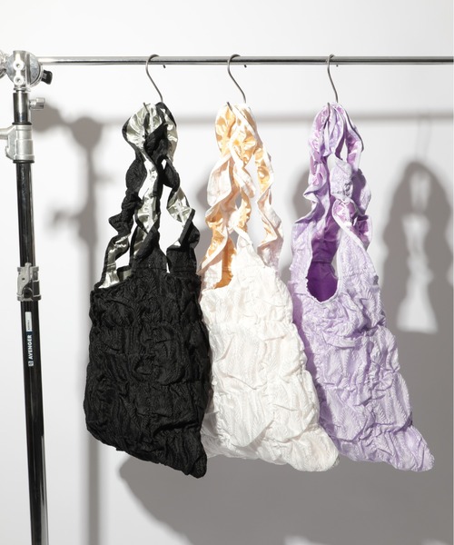 Casselini（キャセリーニ）の「【Casselini】A4・PCも収納可能◎ギャザートートバッグ 232-110513（トートバッグ・レディース・ブラック/アイボリー/パープル/ブラック系その他2/アイボリー系2/サックスブルー/オレンジ・FREE）」の18枚目の写真