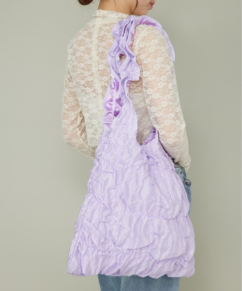 Casselini（キャセリーニ）の「【Casselini】A4・PCも収納可能◎ギャザートートバッグ 232-110513（トートバッグ・レディース・ブラック/アイボリー/パープル/ブラック系その他2/アイボリー系2/サックスブルー/オレンジ・FREE）」の22枚目の写真