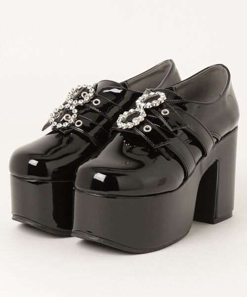 LOVEHUNTER（ラブハンター）の「LOVEHUNTER/サークルビジュー厚底ストラップシューズ(1597)（ドレスシューズ・レディース・ブラック系1/ブラック系2・L/LL/S/M）」の5枚目の写真