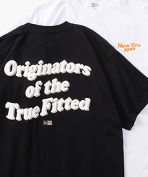 【NEW ERA/ニューエラ】Wave Logo ワンポイント&バックプリントデザイン オーバーサイズド 半袖クルーネックTシャツ/ ビッグシルエット/ブラック