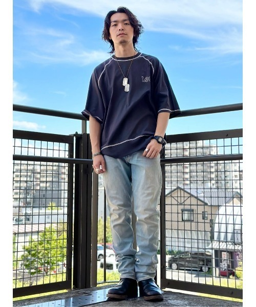 Lee（リー）の「【Lee】【Lee別注】ラグランハーフスリーブTシャツ（Tシャツ/カットソー・メンズ・ダークグレー・M/L/XL）」の21枚目の写真